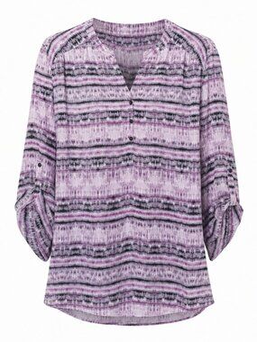 Faded Glory Plus Size Boho Office Purple 3X blouse 22W-24W